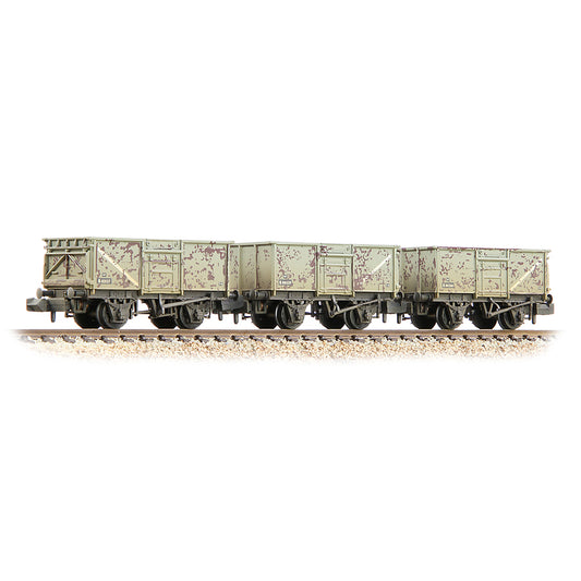 Graham Farish 377-235B - BR 16T Steel Mineral with Top Flap Doors 3-Wagon Pack BR Grey [WL] [W]