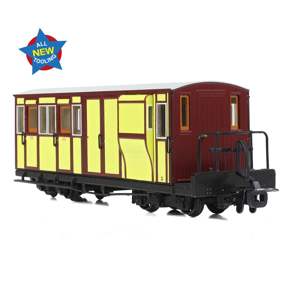 Bachmann Narrow Gauge 394-081 - Ffestiniog Railway Passenger Brake Third FR Yellow & Crimson