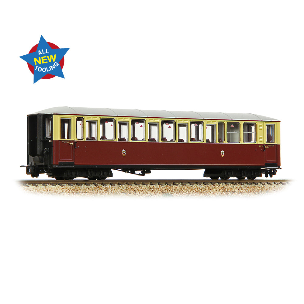 Bachmann Narrow Gauge 394-100 - Ffestiniog Railway 'Tin Car' Saloon Third No. 119 FR Crimson & Cream