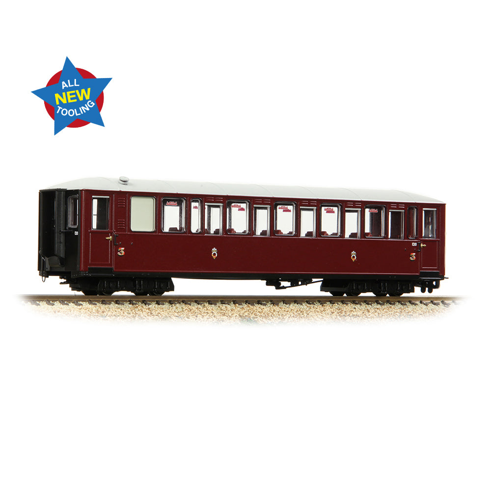 Bachmann Narrow Gauge 394-101A - Ffestiniog Railway 'Tin Car' Saloon Third No. 120 FR Maroon