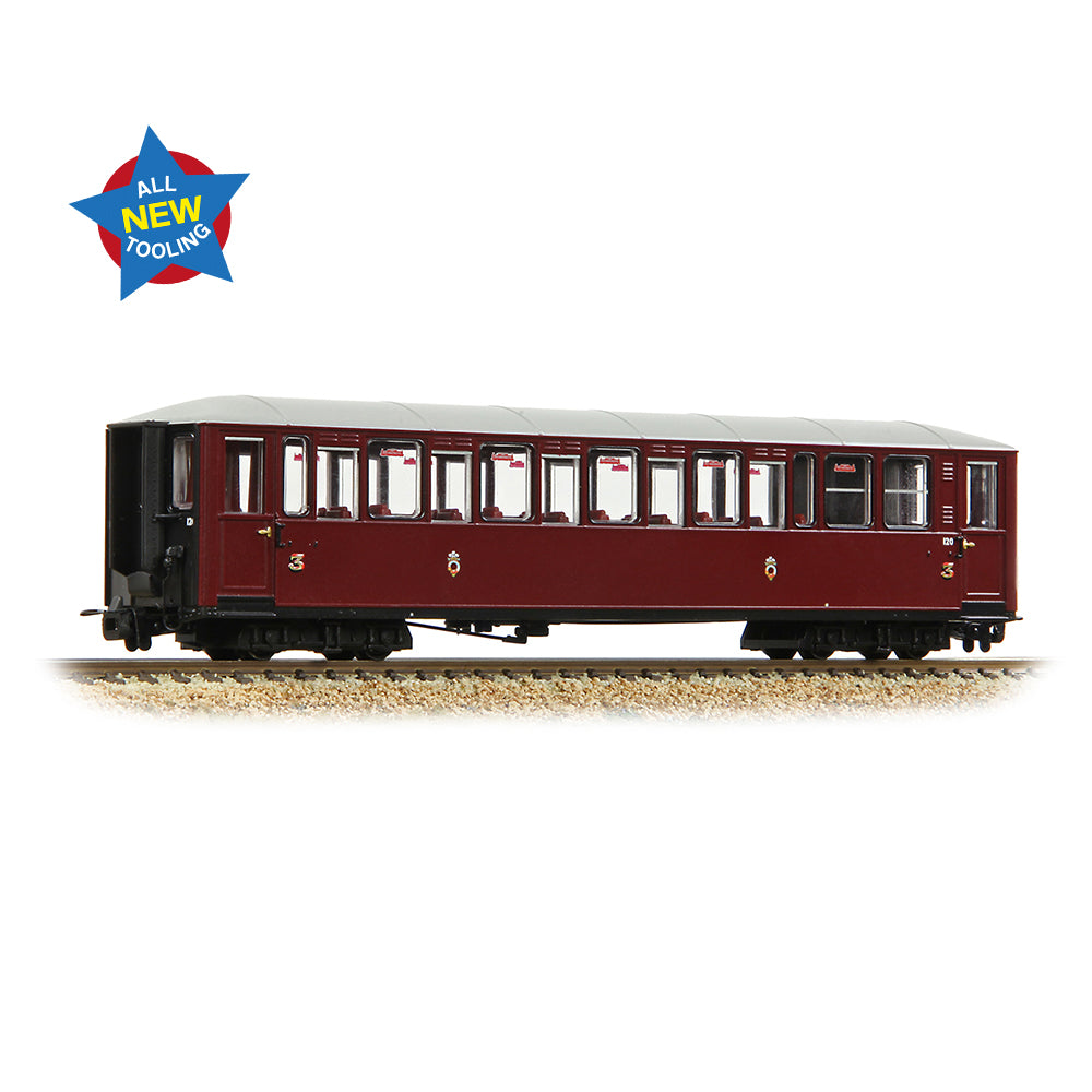 Bachmann Narrow Gauge 394-101A - Ffestiniog Railway 'Tin Car' Saloon Third No. 120 FR Maroon