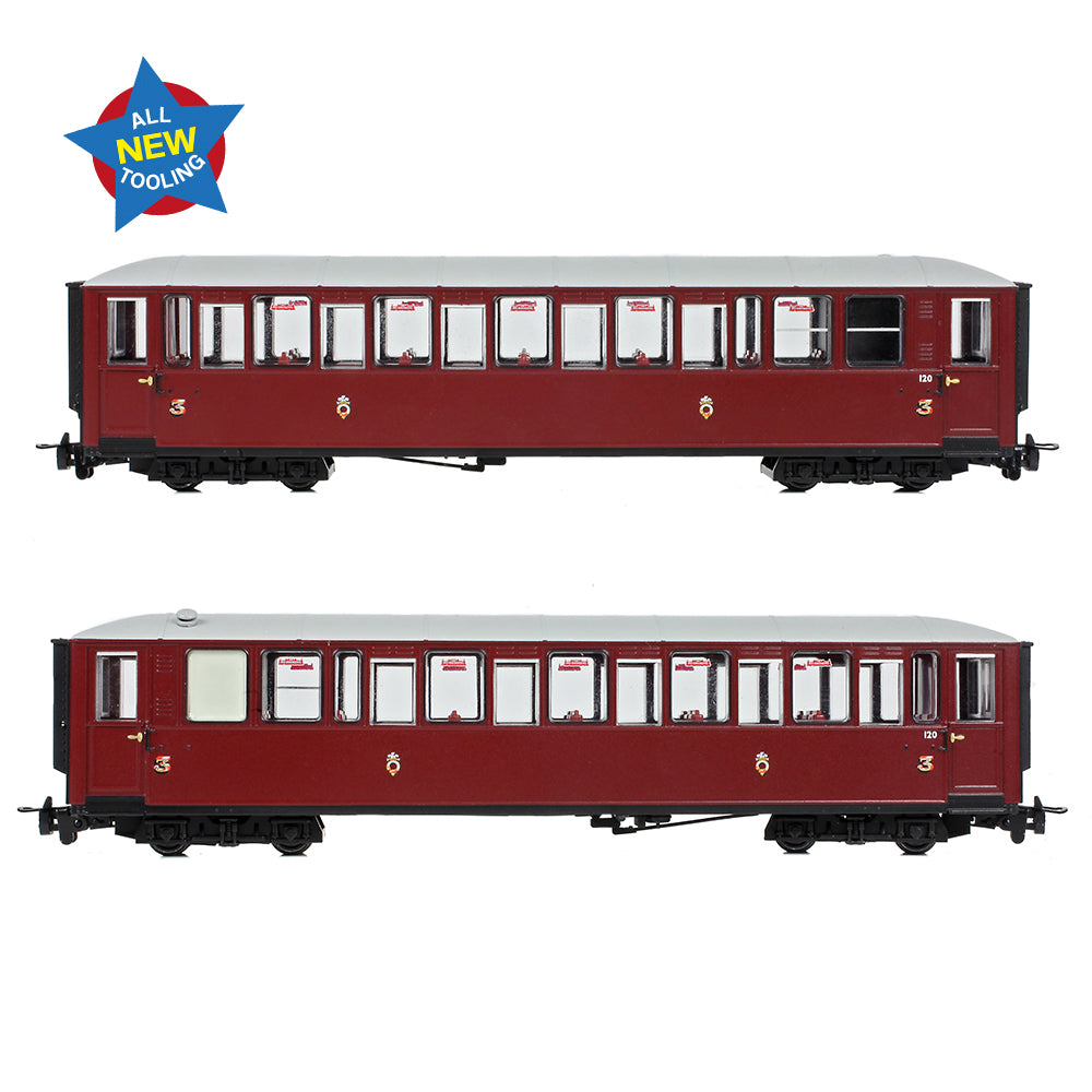 Bachmann Narrow Gauge 394-101A - Ffestiniog Railway 'Tin Car' Saloon Third No. 120 FR Maroon