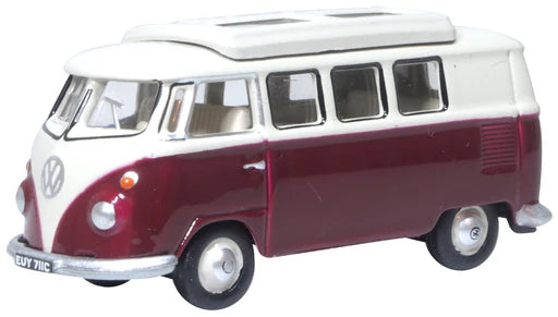 Oxford Diecast 76VWS010 - VW T1 Camper Titan Red/Beige Grey