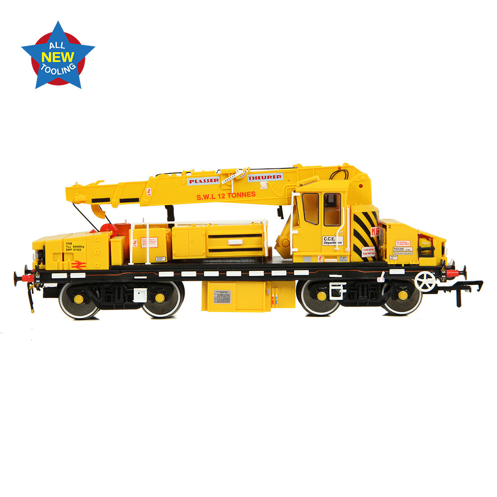 EFE Rail E87047 - Plasser 12T YOB Diesel-Hydraulic Crane DRP81522 BR Departmental Yellow