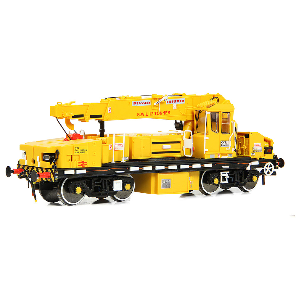 EFE Rail E87047 - Plasser 12T YOB Diesel-Hydraulic Crane DRP81522 BR Departmental Yellow