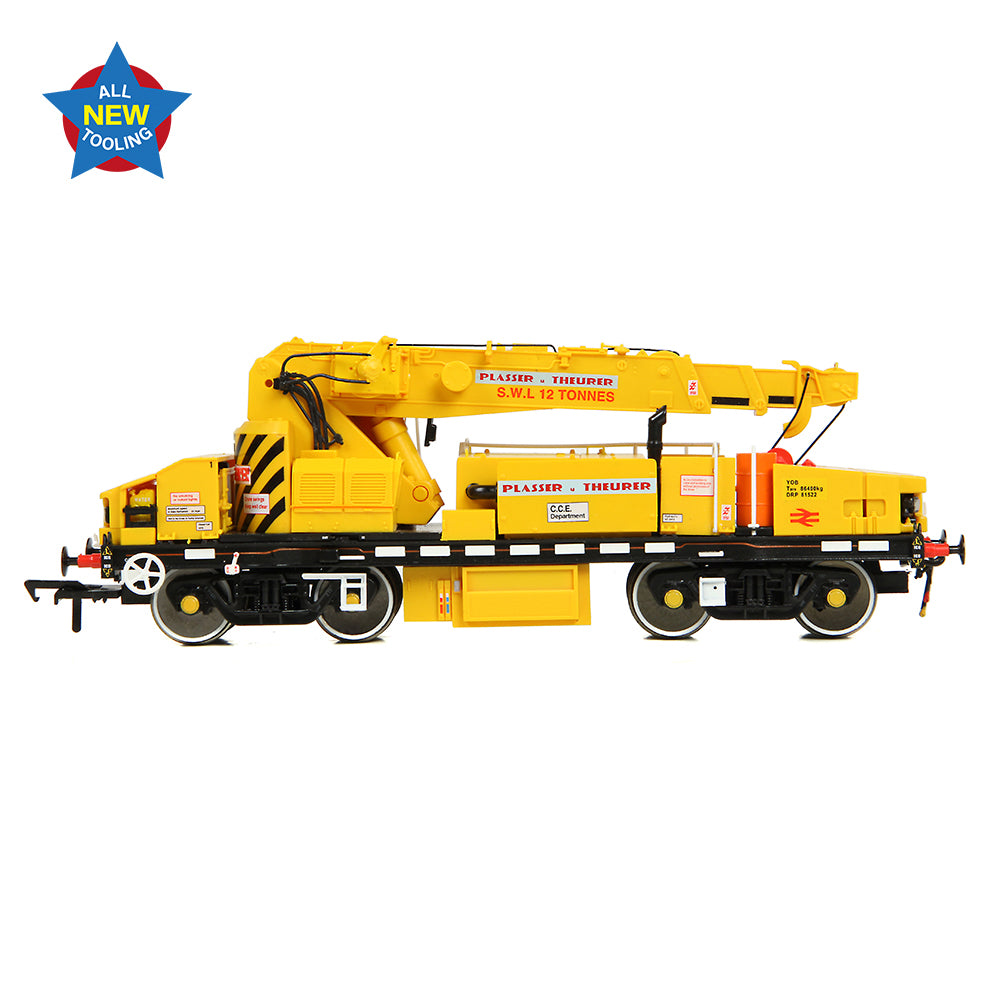 EFE Rail E87047 - Plasser 12T YOB Diesel-Hydraulic Crane DRP81522 BR Departmental Yellow