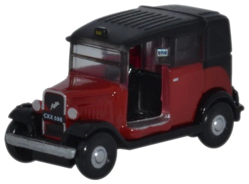 Oxford Diecast NAT004 - Austin Low  Loader Taxi Burgundy