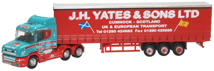 Oxford Diecast NTCAB008 - Scania T Cab Curtainside J H Yates & Sons