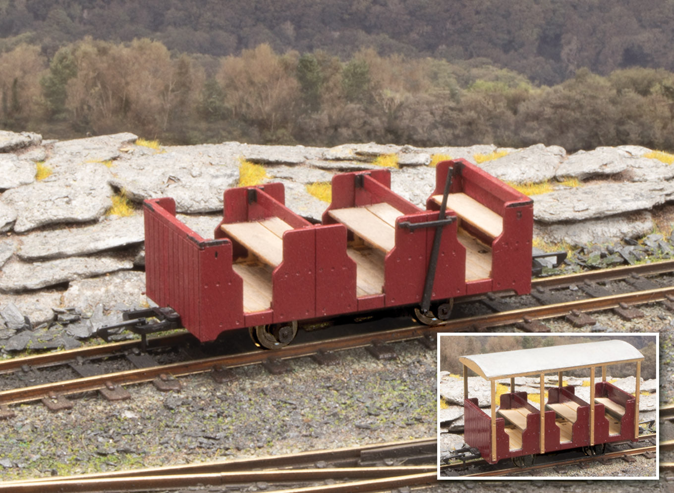 Peco O-16.5/NG7 Narrow Gauge Kits OR166 - Penrhyn Quarry Workmen's Coach Laser-cut kit (NG7)