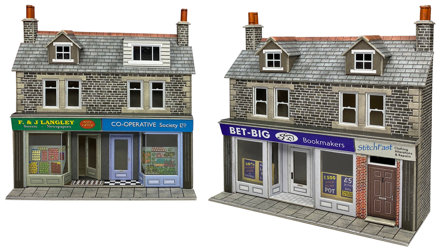 Metcalfe PO307 - Low Relief Terraced Shop Fronts (Stone Built)