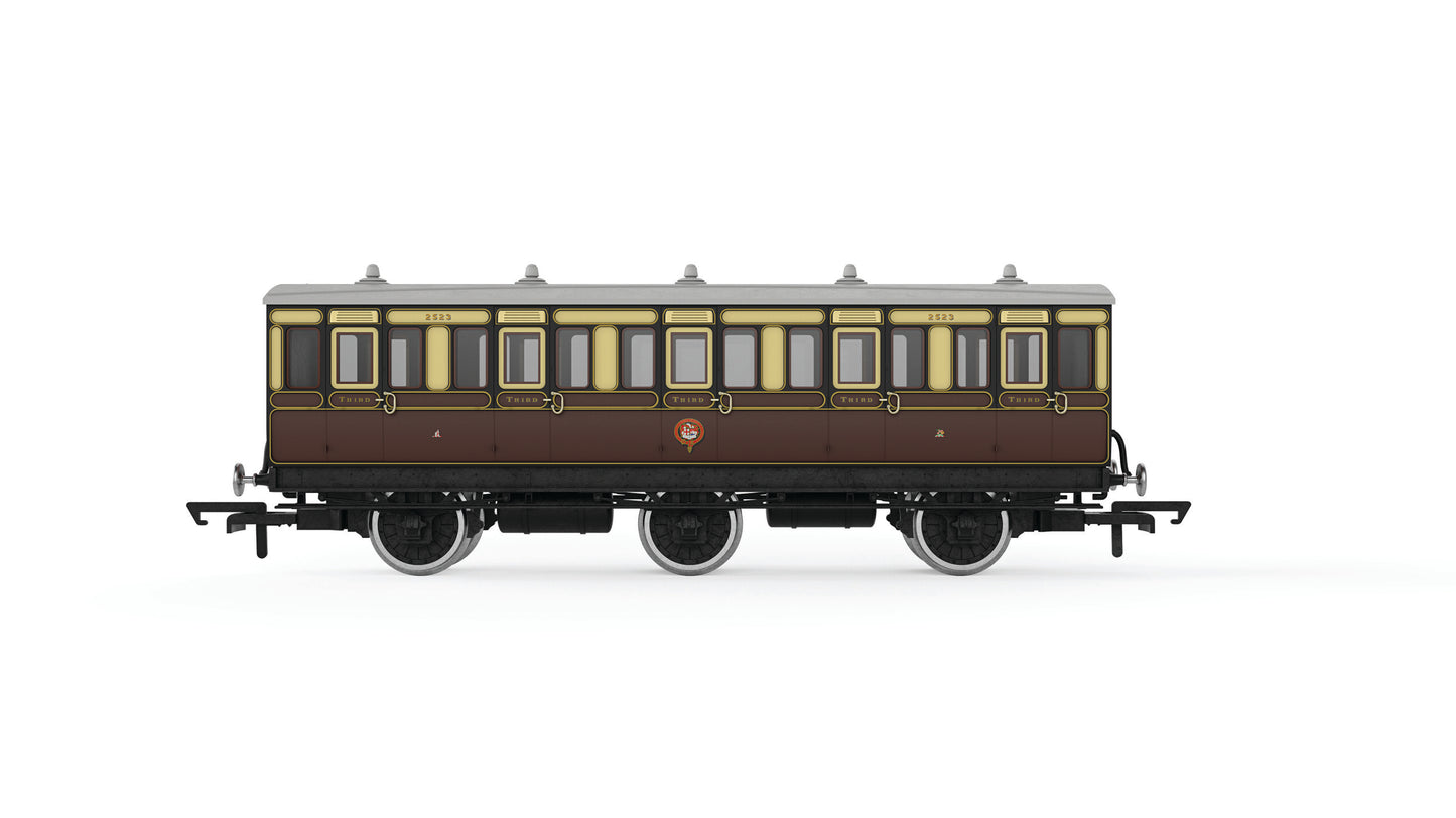 Hornby R40306 - GWR 3rd Class 6 Wheel Coach No.2523
