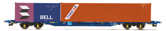 Hornby R60224 - Touax KFA Wagon 'Turkon' 40ft & 'Bell' 20ft Containers