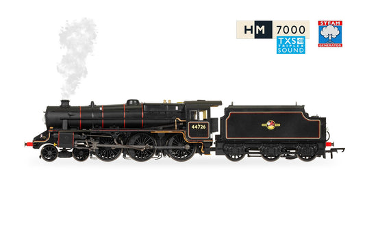 Hornby R30225SS - BR, Stanier 5MT 'Black 5', 4-6-0, 44726 With Steam Generator