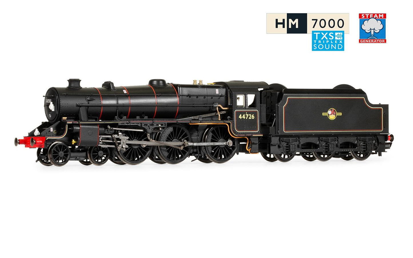 Hornby R30225SS - BR, Stanier 5MT 'Black 5', 4-6-0, 44726 With Steam Generator