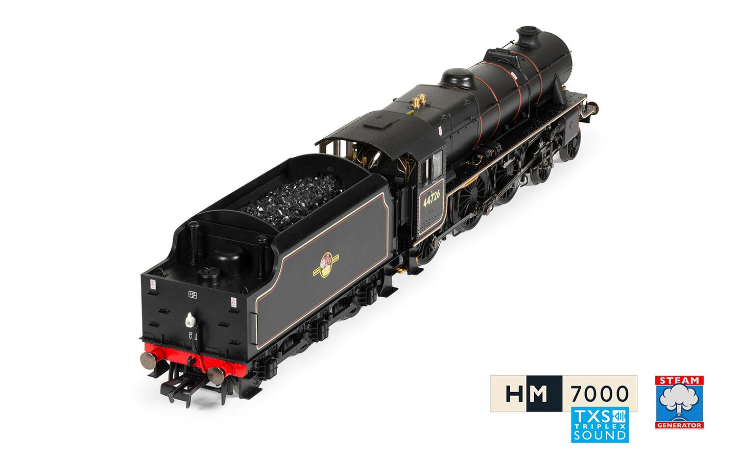 Hornby R30225SS - BR, Stanier 5MT 'Black 5', 4-6-0, 44726 With Steam Generator