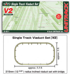 Kato Unitrack 20-861 - (V2) Single Track Viaduct Track Set