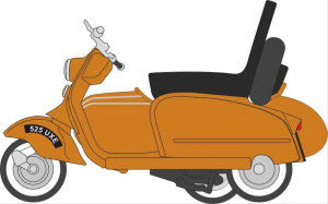 Oxford Diecast 76SC003 - Scooter & Sidecar Orange