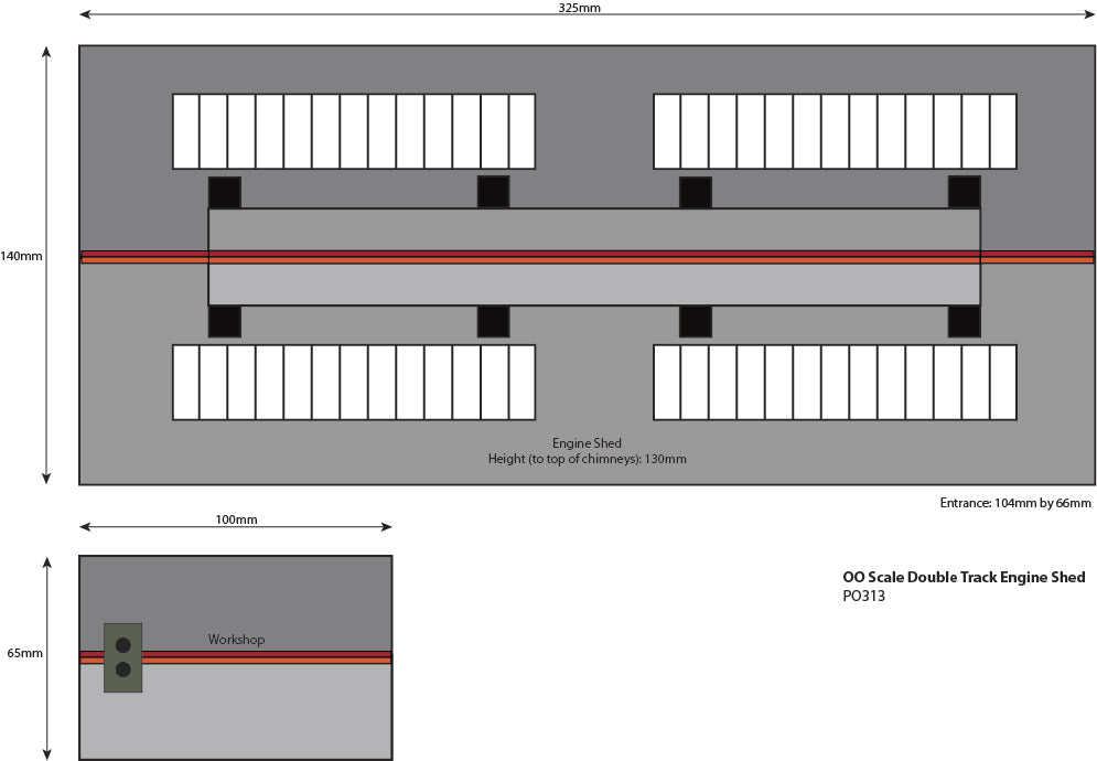 Metcalfe PO313 - Double Track Engine Shed