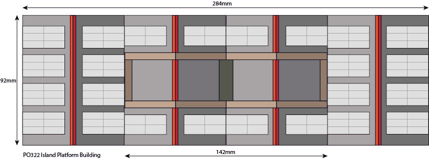 Metcalfe PO322 - Island Platform Buildings - OO/HO Scale