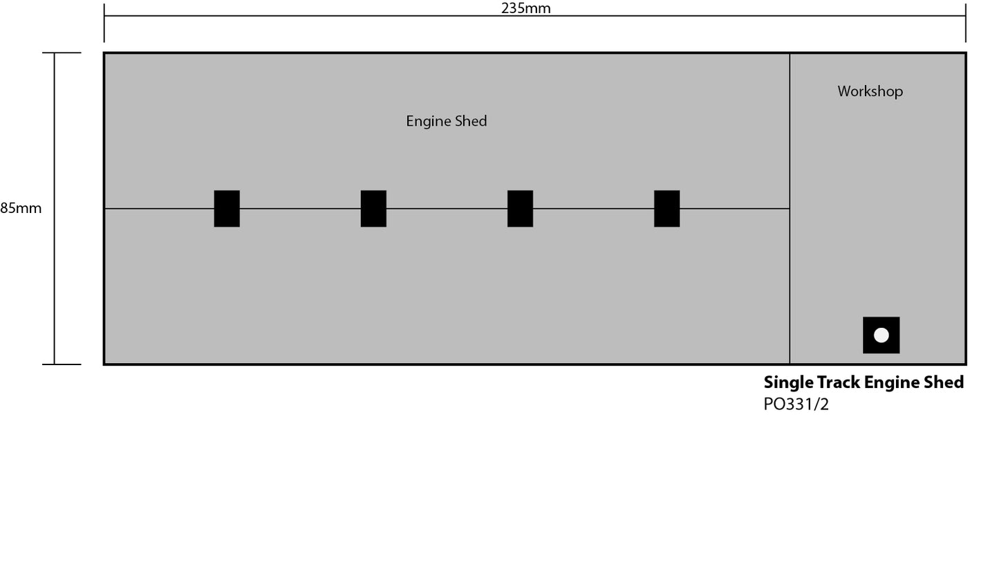 Metcalfe PO331 - Red Brick Engine Shed Single Track