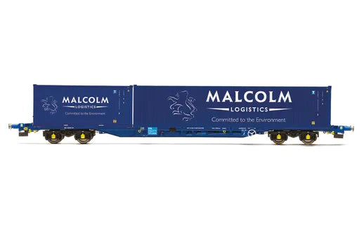 Hornby R60133 - KFA Container Wagon with (40ft & 20ft Containers) 'Malcolm Logistics'