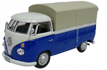Cararama 413445 - VW T1 Pickup with Awning White/Blue
