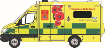 Oxford Diecast 76MA007 - Mercedes Ambulance London Ambulance Remembrance Day